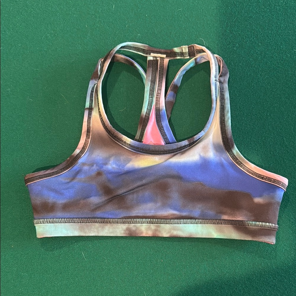 Multicolor Tie-Dye Sports Bra Reversible